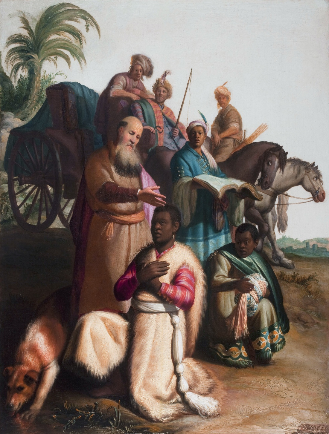 The baptism of the eunich *oil on panel *63,5 x 48 cm *signed b.r.: RH 1626